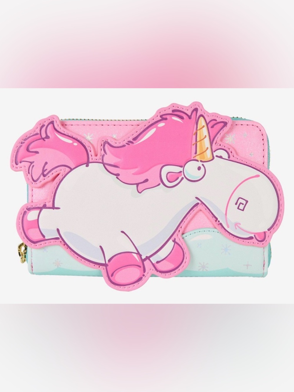 NWT Loungefly Minions Fluffy Unicorn Rainbow Zip Wallet